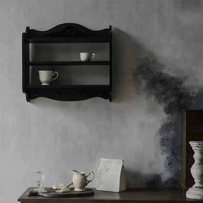 Petite vitrine murale en bois noir