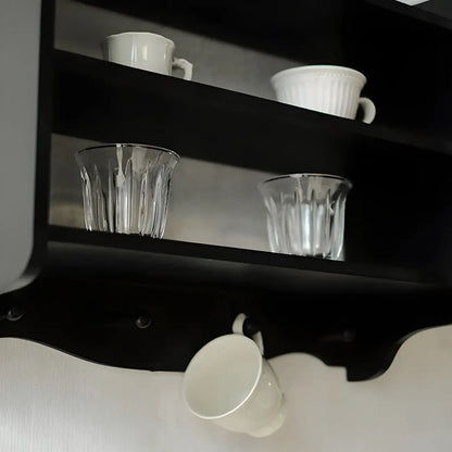 Petite vitrine murale en bois noir