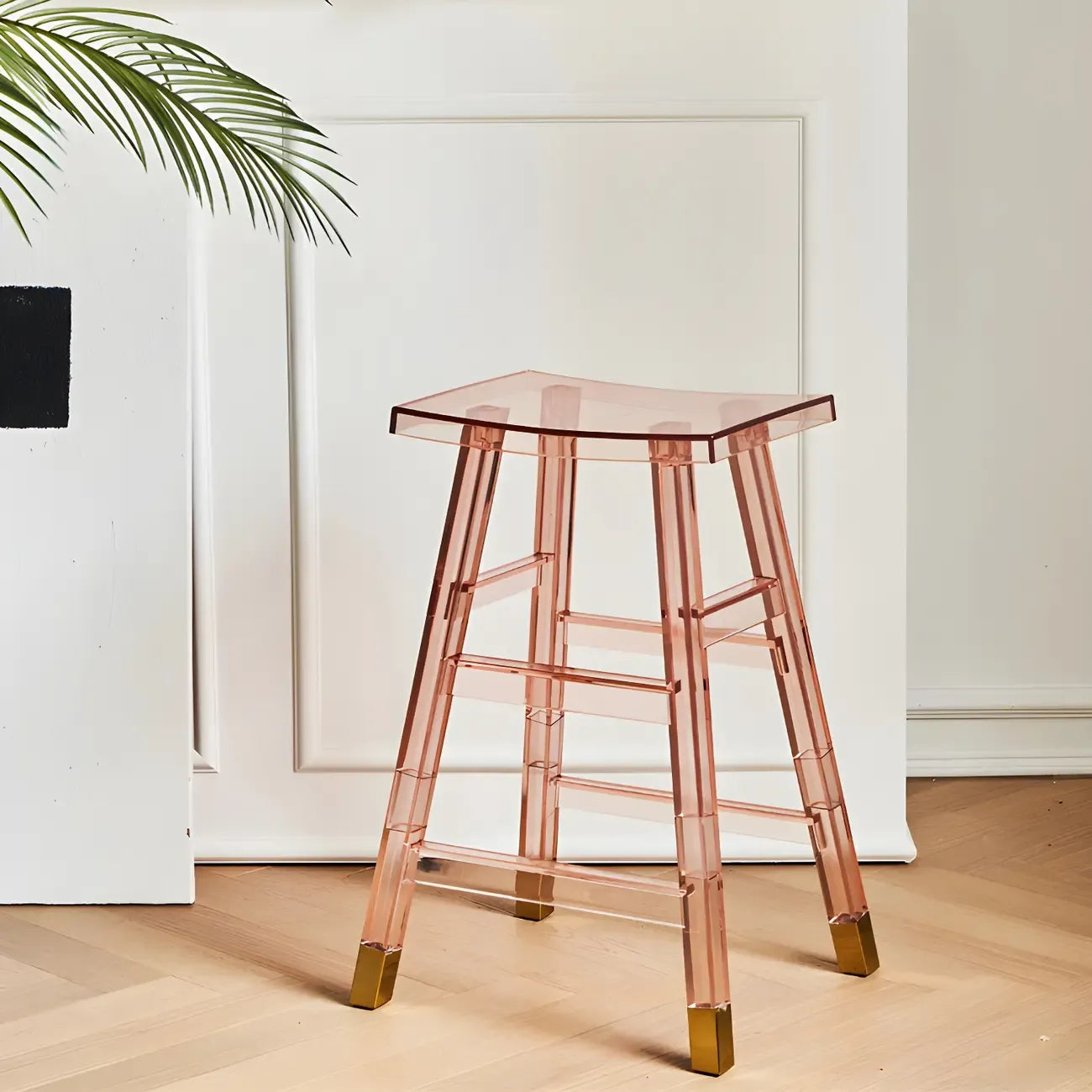 Tabouret de bar empilable chic en acrylique aux couleurs vibrantes