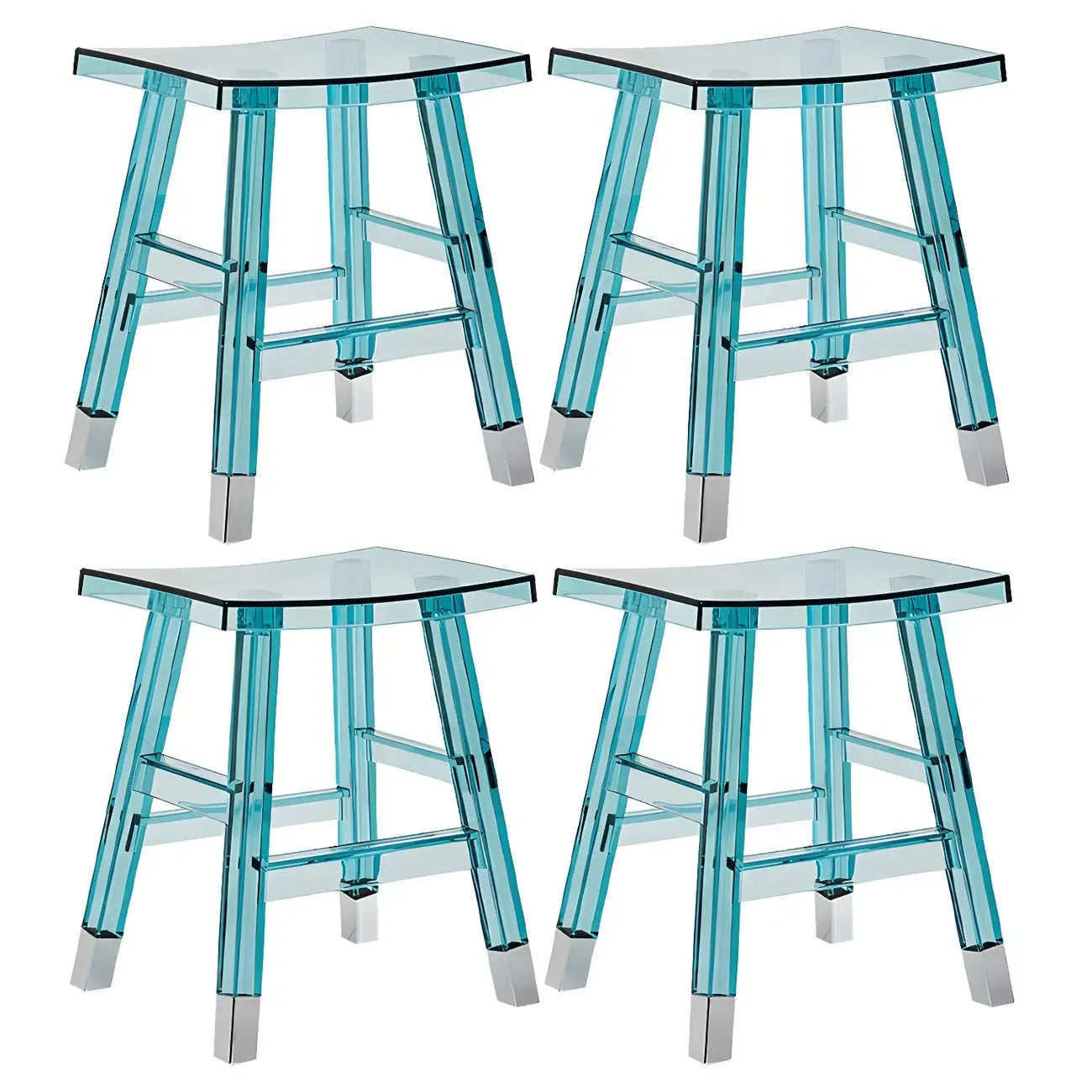 Tabouret de bar empilable chic en acrylique aux couleurs vibrantes