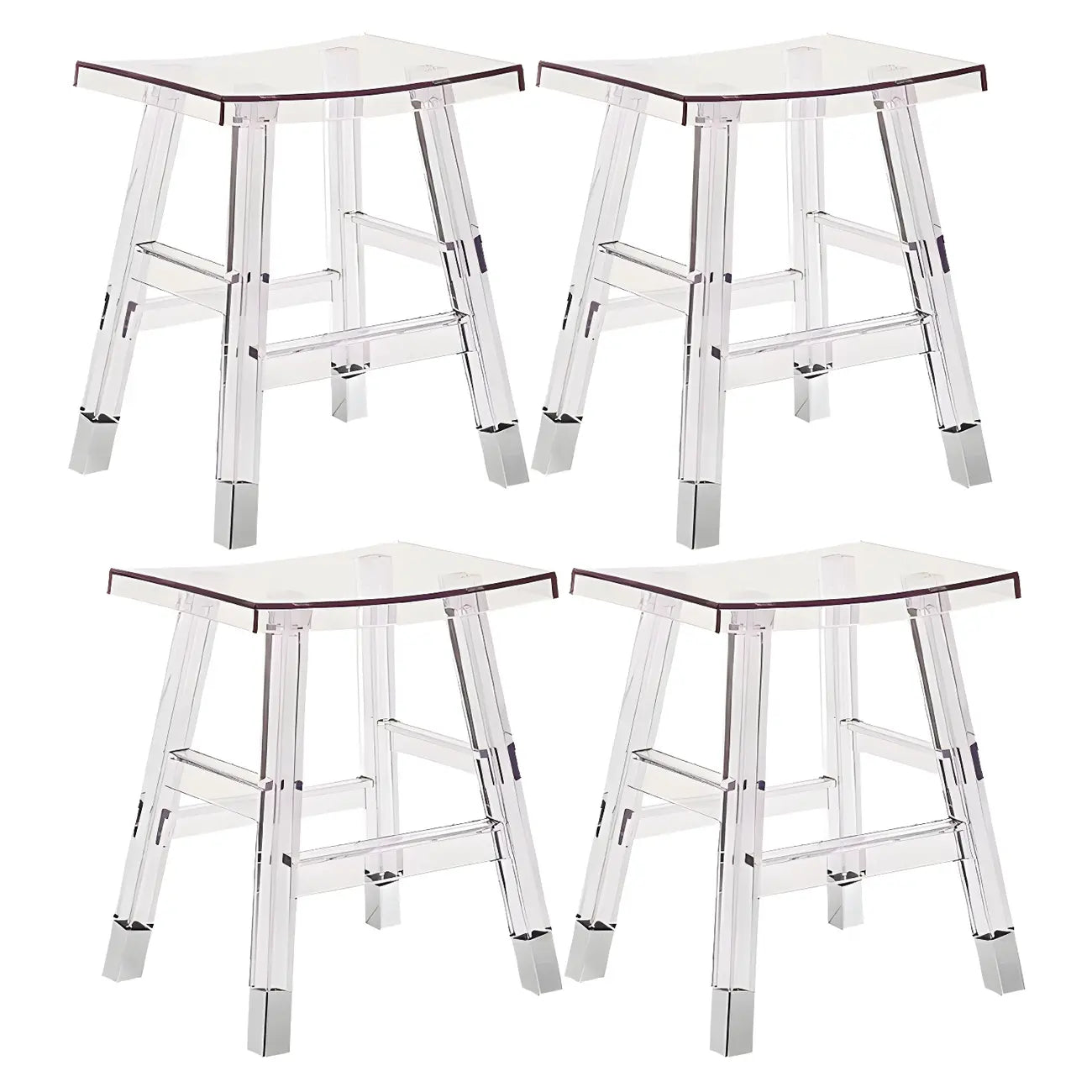 Tabouret de bar empilable chic en acrylique aux couleurs vibrantes