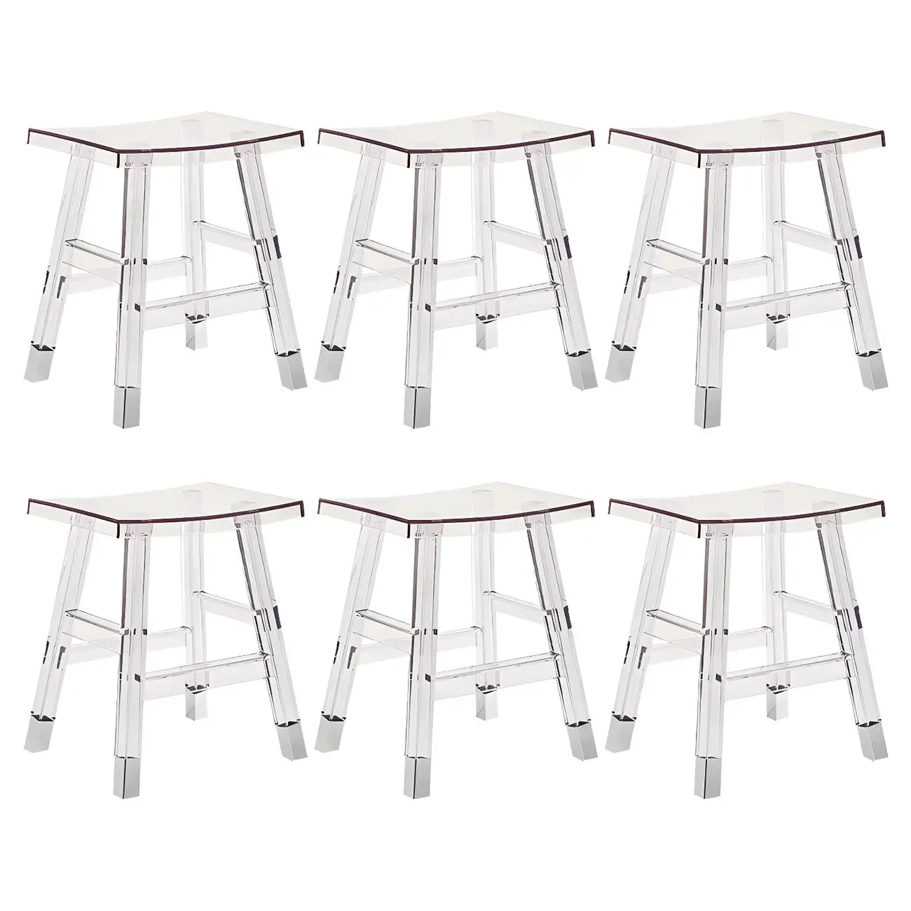 Tabouret de bar empilable chic en acrylique aux couleurs vibrantes