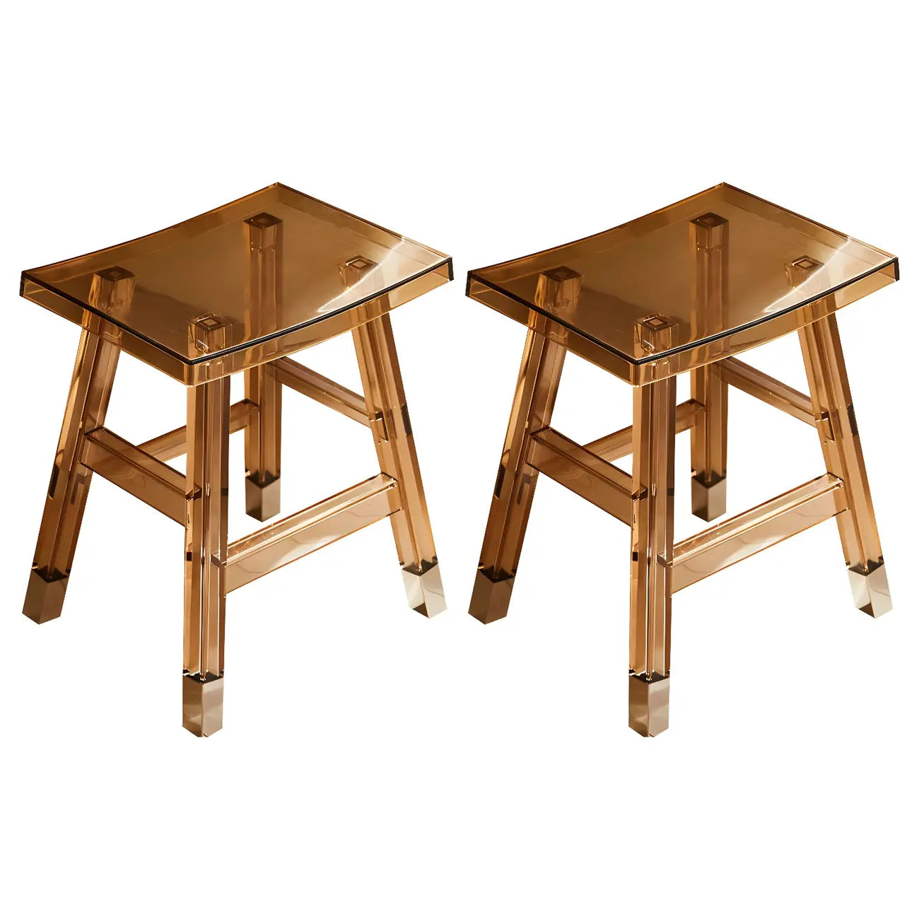 Tabouret de bar empilable chic en acrylique aux couleurs vibrantes