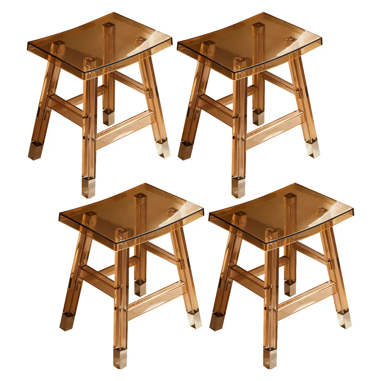 Tabouret de bar empilable chic en acrylique aux couleurs vibrantes