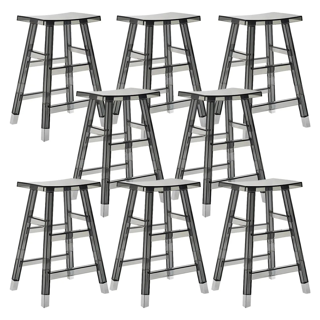 Tabouret de bar empilable chic en acrylique aux couleurs vibrantes