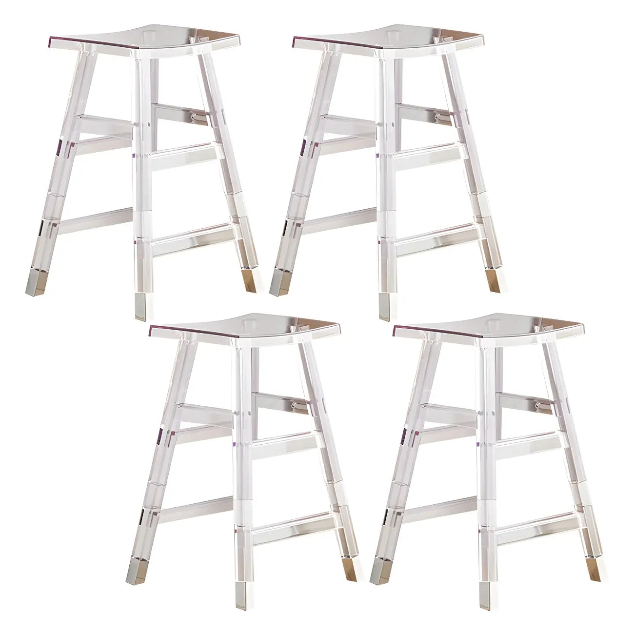 Tabouret de bar empilable chic en acrylique aux couleurs vibrantes