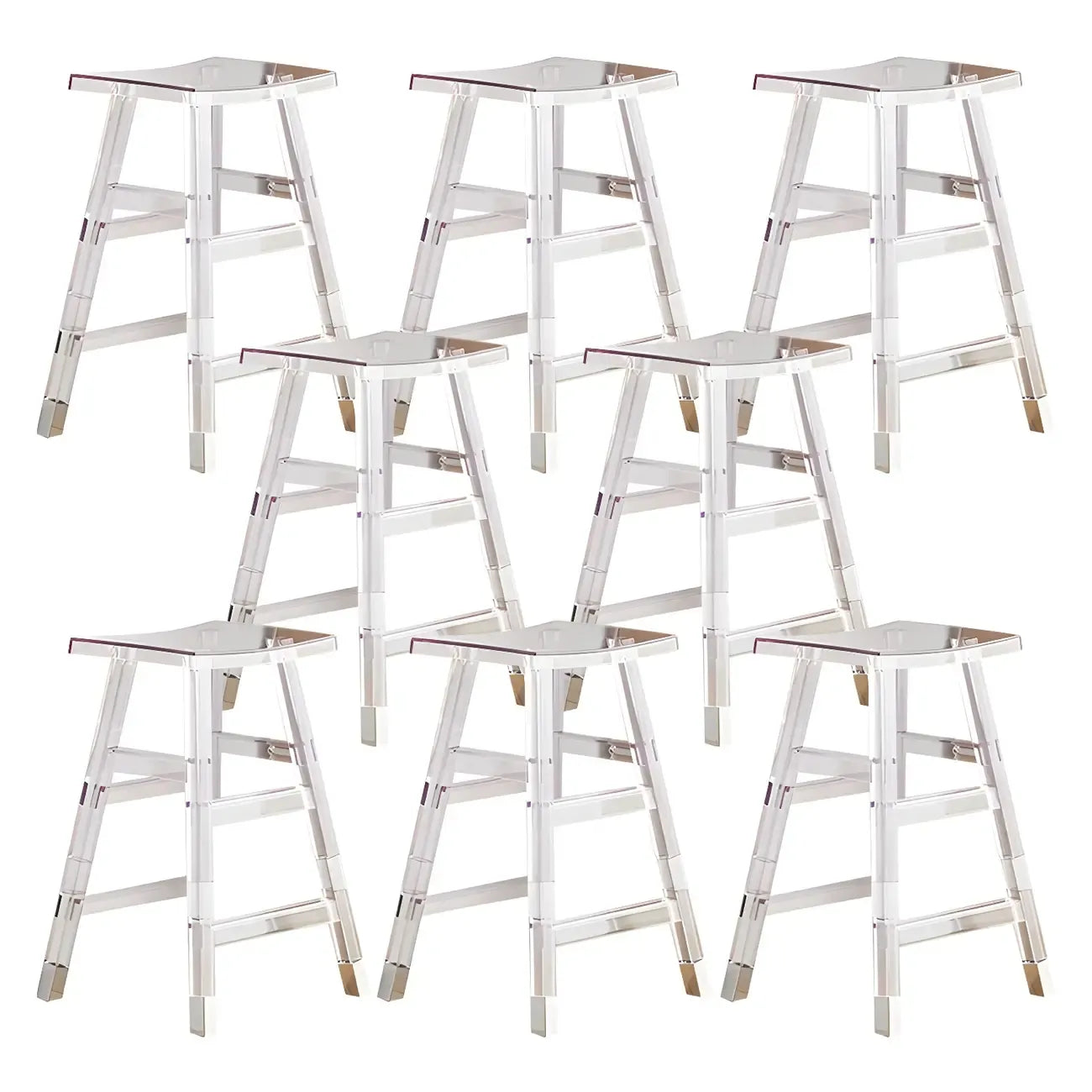 Tabouret de bar empilable chic en acrylique aux couleurs vibrantes