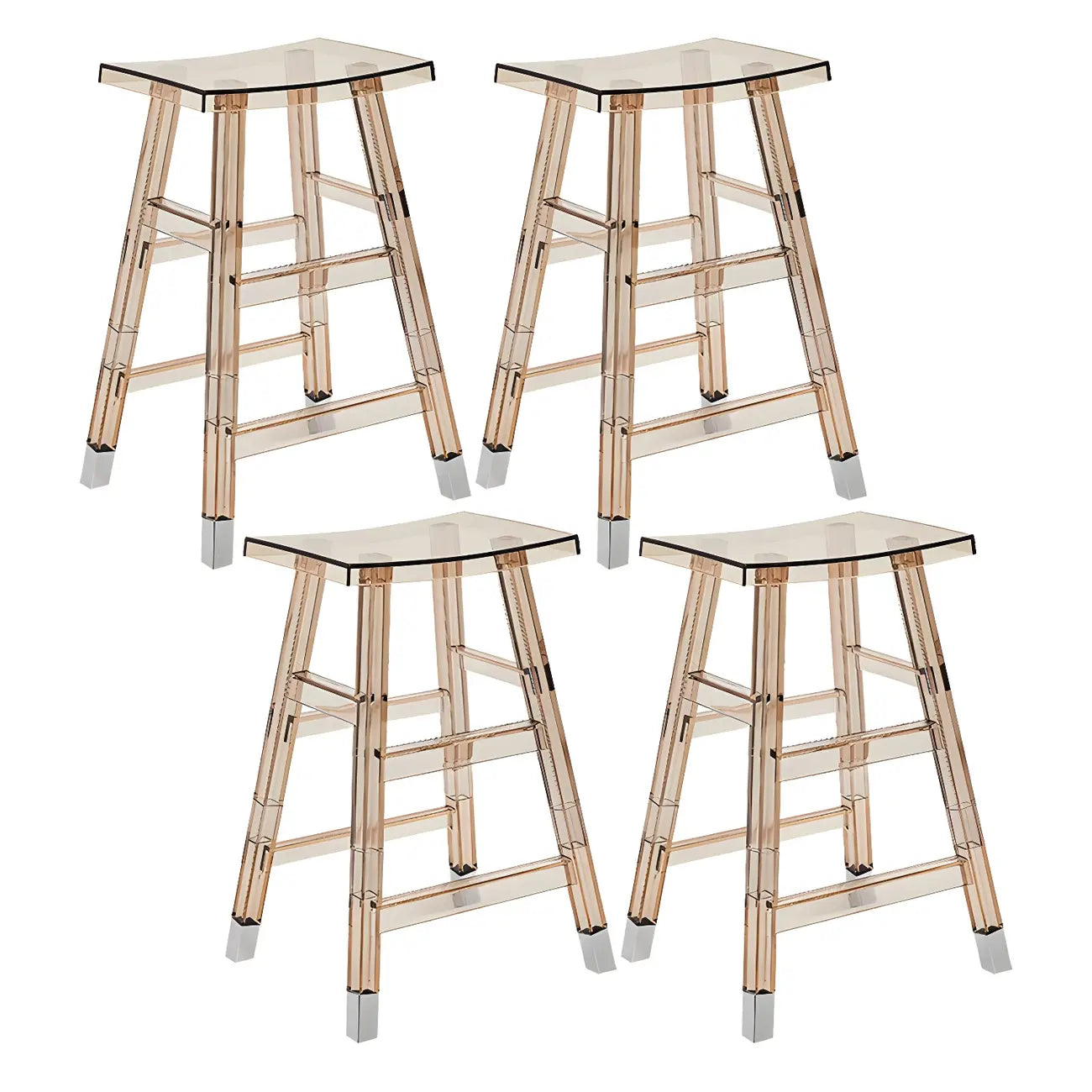 Tabouret de bar empilable chic en acrylique aux couleurs vibrantes