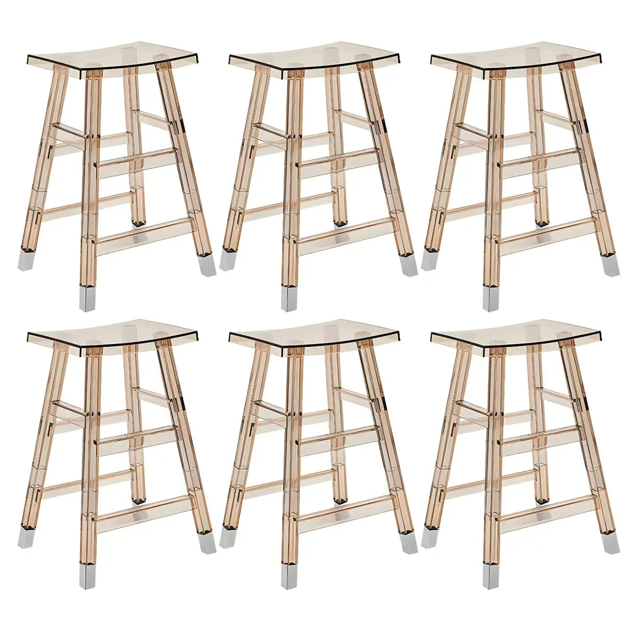 Tabouret de bar empilable chic en acrylique aux couleurs vibrantes