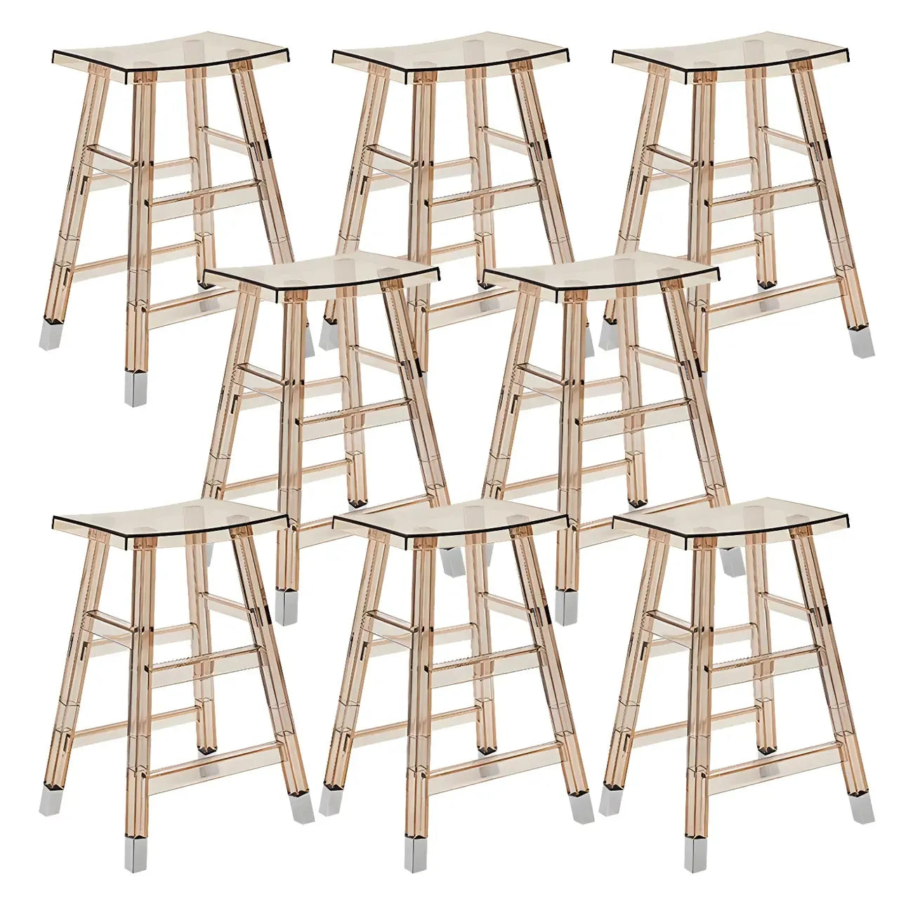 Tabouret de bar empilable chic en acrylique aux couleurs vibrantes