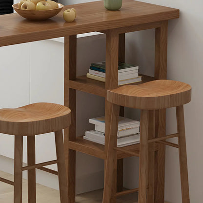 Tables de bar modernes en bois brun avec rangements pour salle à manger