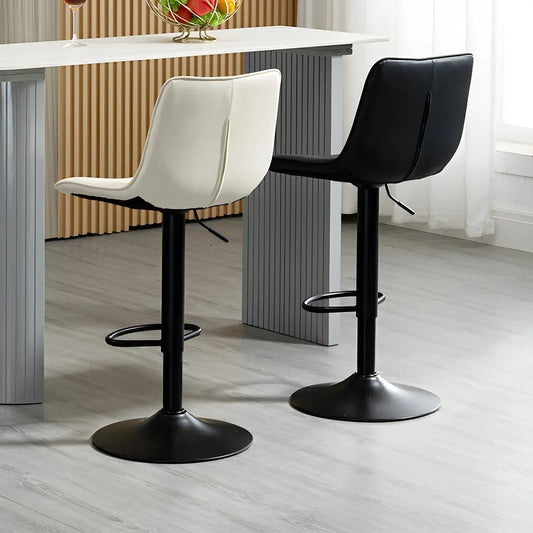 Tabourets de bar pivotants en cuir réglables avec dossier pour bar à domicile