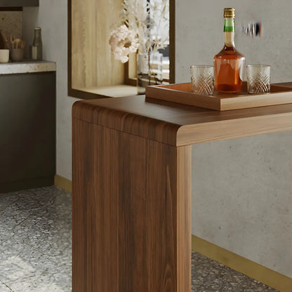 Table de bar rectangulaire moderne en bois marron avec rangement pour la maison