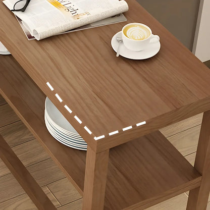 Tables de bar modernes en pin brun avec étagères de rangement