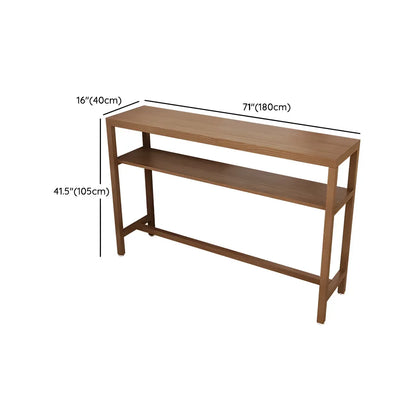 Tables de bar modernes en pin brun avec étagères de rangement