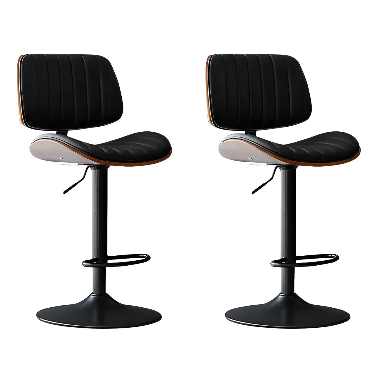 Tabourets de bar pivotants réglables modernes en similicuir