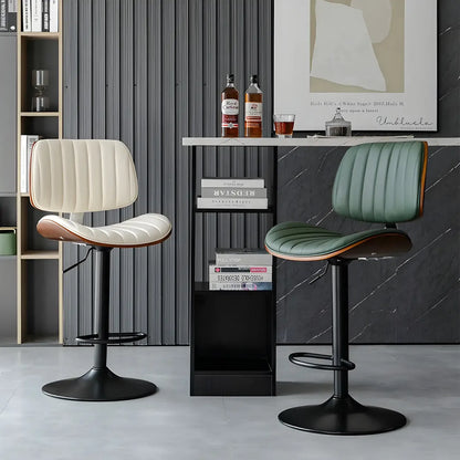 Tabourets de bar pivotants réglables modernes en similicuir