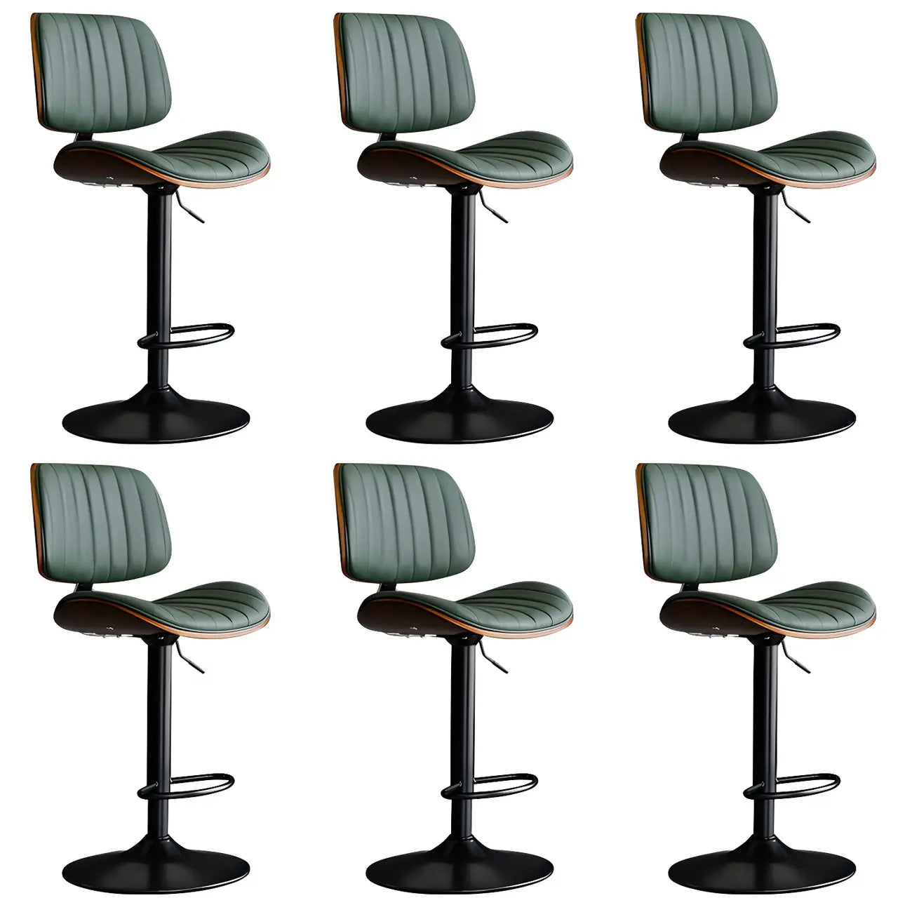 Tabourets de bar pivotants réglables modernes en similicuir