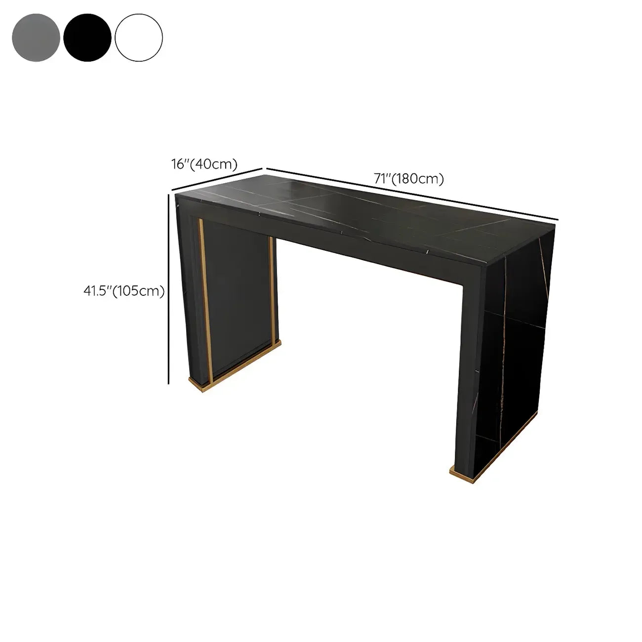 Tables de bar modernes à double piétement en bois et plateau en pierre blanche