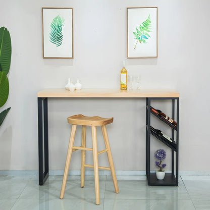 Tables de bar modernes avec casier à vin en pin naturel