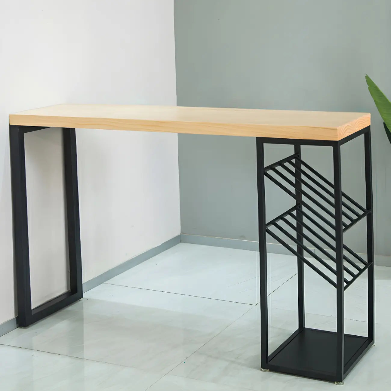 Tables de bar modernes avec casier à vin en pin naturel