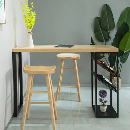 Tables de bar modernes avec casier à vin en pin naturel