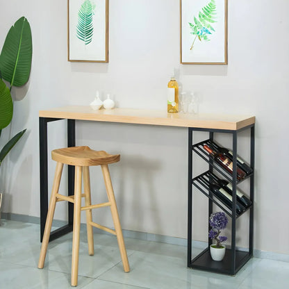 Tables de bar modernes avec casier à vin en pin naturel