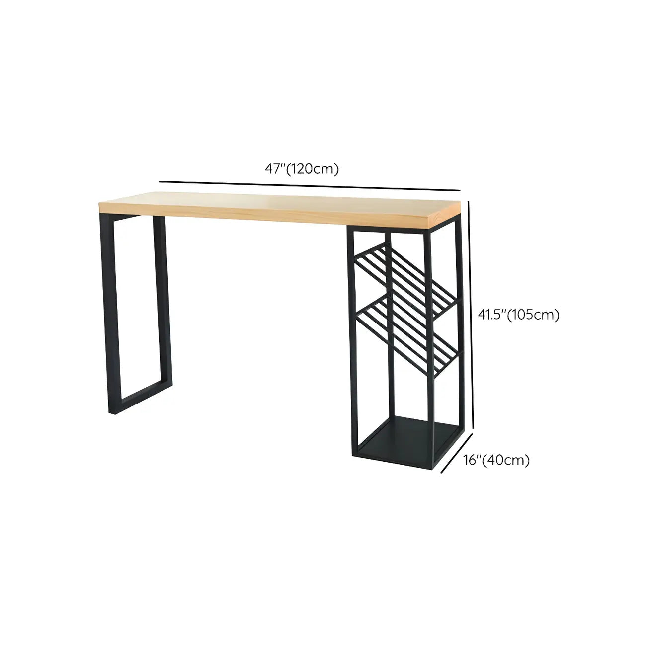 Tables de bar modernes avec casier à vin en pin naturel