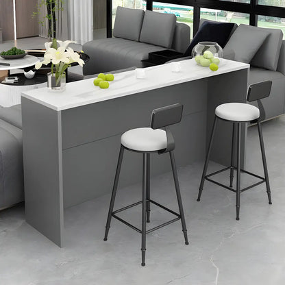 Table de bar rectangulaire blanche en bois pour salon