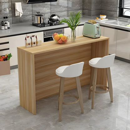 Table de bar rectangulaire blanche en bois pour salon