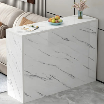 Table de bar rectangulaire blanche en bois pour salon