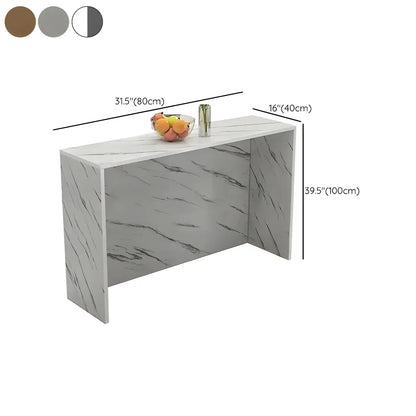 Table de bar rectangulaire blanche en bois pour salon