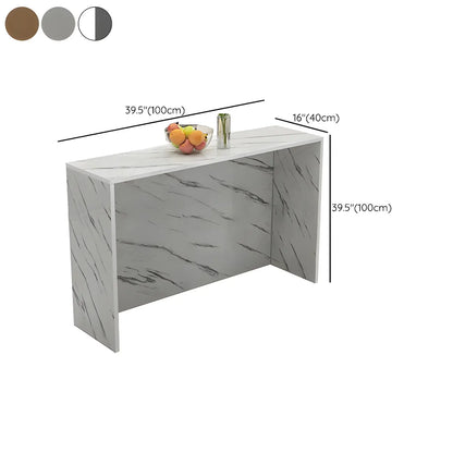 Table de bar rectangulaire blanche en bois pour salon