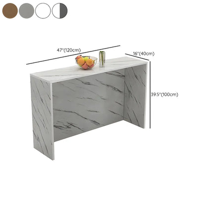 Table de bar rectangulaire blanche en bois pour salon