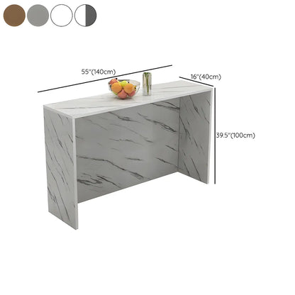 Table de bar rectangulaire blanche en bois pour salon