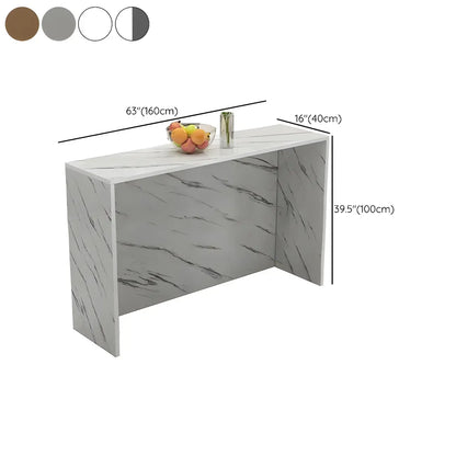 Table de bar rectangulaire blanche en bois pour salon