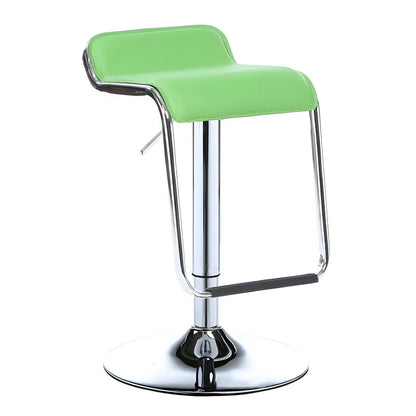 Tabouret de bar pivotant moderne sur pied, hauteur réglable, dossier bas, revêtement en similicuir.