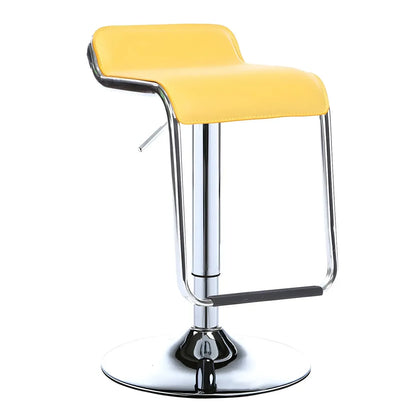 Tabouret de bar pivotant moderne sur pied, hauteur réglable, dossier bas, revêtement en similicuir.