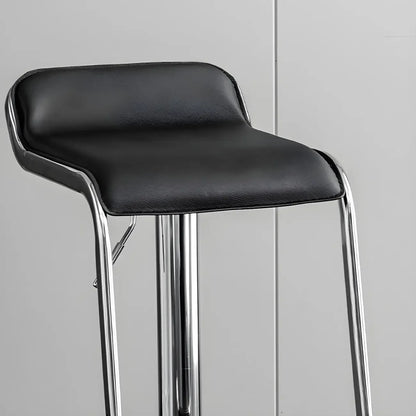 Tabouret de bar pivotant moderne sur pied, hauteur réglable, dossier bas, revêtement en similicuir.