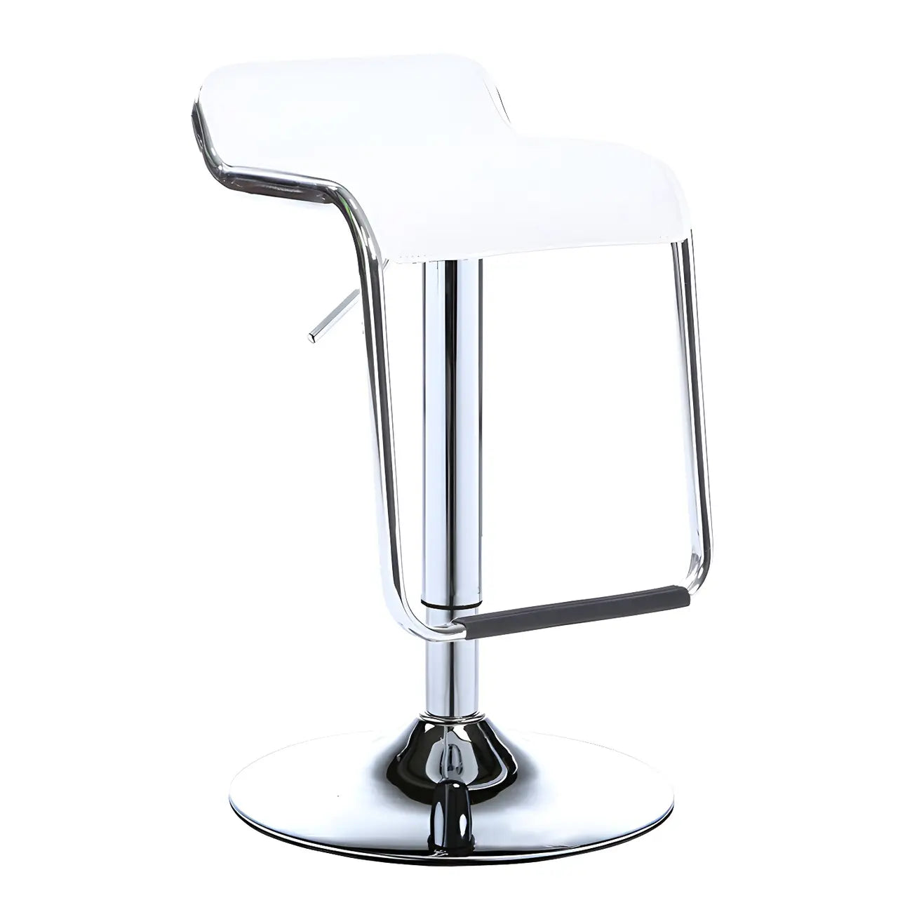 Tabouret de bar pivotant moderne sur pied, hauteur réglable, dossier bas, revêtement en similicuir.