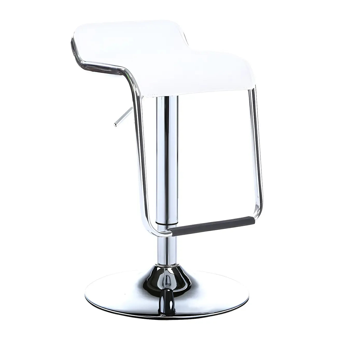Tabouret de bar pivotant moderne sur pied, hauteur réglable, dossier bas, revêtement en similicuir.