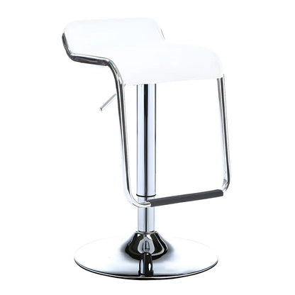 Tabouret de bar pivotant moderne sur pied, hauteur réglable, dossier bas, revêtement en similicuir.