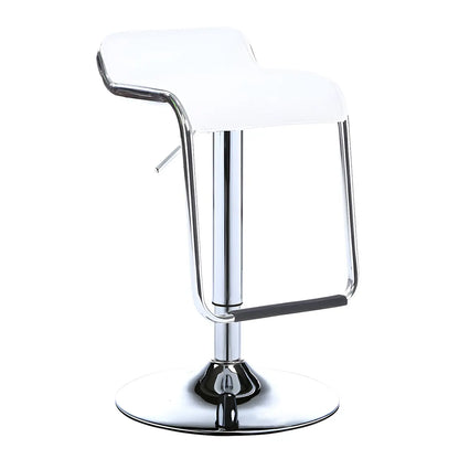Tabouret de bar pivotant moderne sur pied, hauteur réglable, dossier bas, revêtement en similicuir.