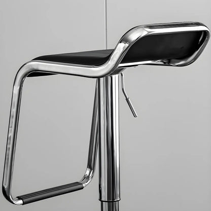 Tabouret de bar pivotant moderne sur pied, hauteur réglable, dossier bas, revêtement en similicuir.