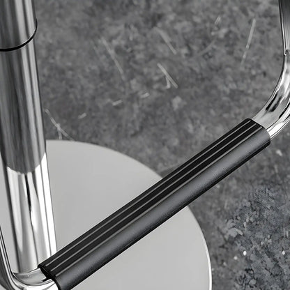 Tabouret de bar pivotant moderne sur pied, hauteur réglable, dossier bas, revêtement en similicuir.