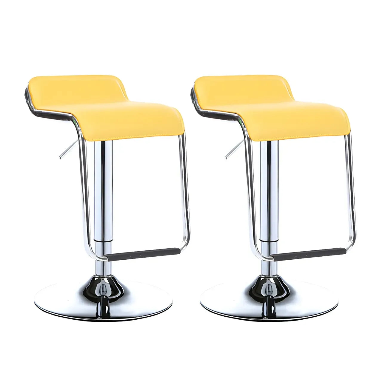 Tabouret de bar pivotant moderne sur pied, hauteur réglable, dossier bas, revêtement en similicuir.