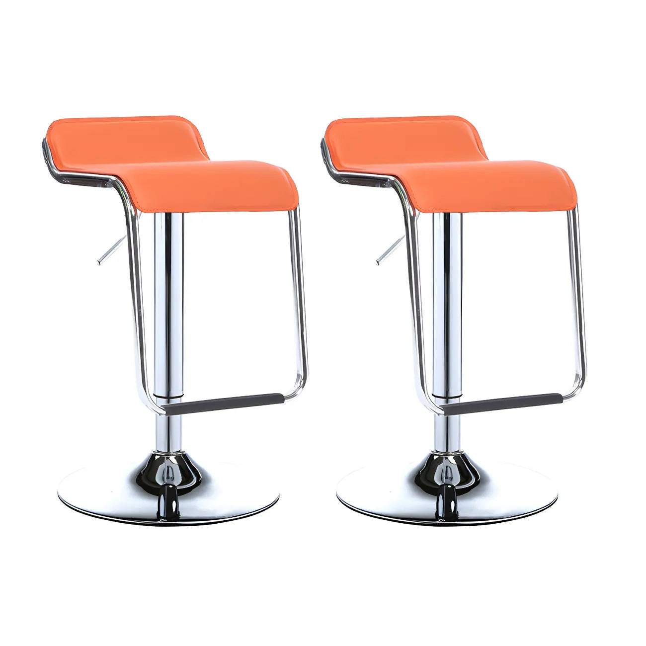 Tabouret de bar pivotant moderne sur pied, hauteur réglable, dossier bas, revêtement en similicuir.