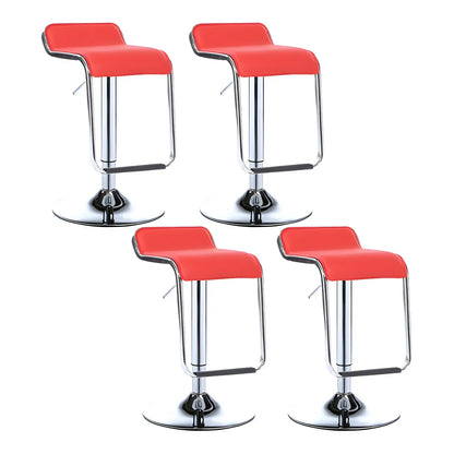 Tabouret de bar pivotant moderne sur pied, hauteur réglable, dossier bas, revêtement en similicuir.