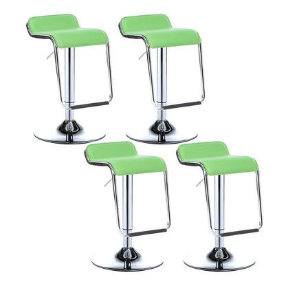 Tabouret de bar pivotant moderne sur pied, hauteur réglable, dossier bas, revêtement en similicuir.