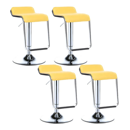Tabouret de bar pivotant moderne sur pied, hauteur réglable, dossier bas, revêtement en similicuir.